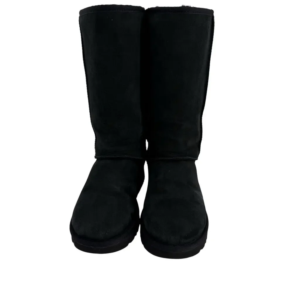 UGG Black Classic Tall II Suede Water Repellent Boots Womens 7